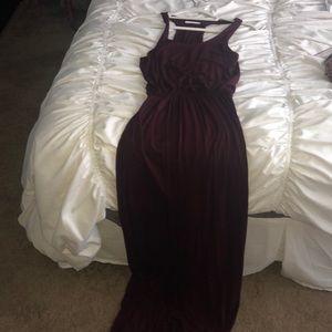 Maroon razor back maxi dress